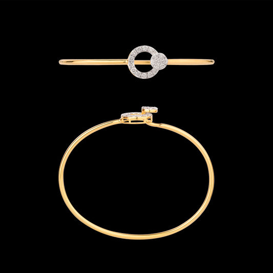 18K Yellow Gold Diamond Kada - 0.792ct VVS-VS-HI