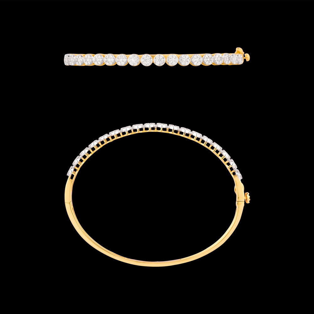 14K Yellow Gold Diamond Kada - 1.135ct VVS-VS-GH