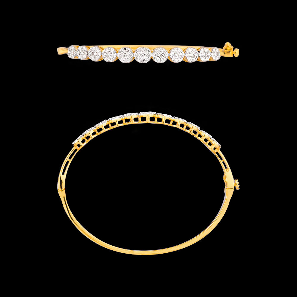 18K Yellow Gold Diamond Kada - 1.682ct VVS-VS-HI