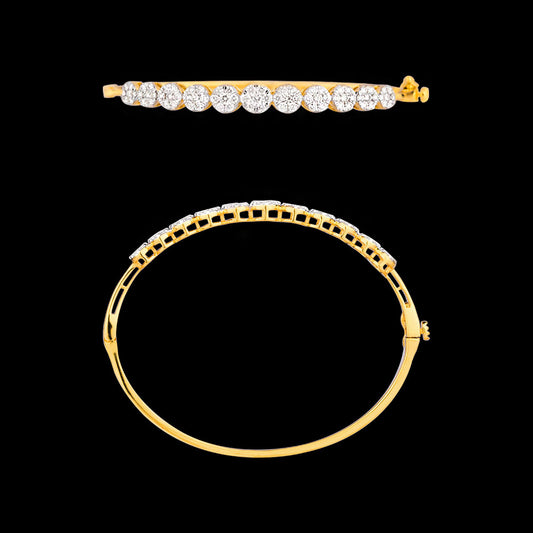 18K Yellow Gold Diamond Kada - 1.682ct VVS-VS-HI