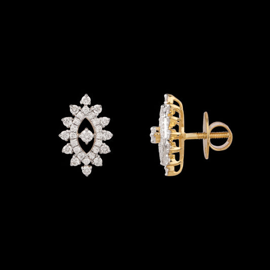 18K Yellow Gold Diamond Earrings - 0.512ct VVS-VS-GH