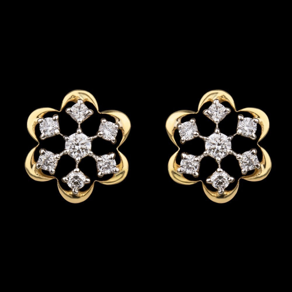 18K Yellow Gold Diamond Earrings - 0.216ct VVS-VS-GH