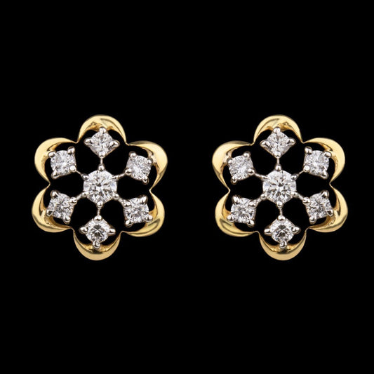 18K Yellow Gold Diamond Earrings - 0.216ct VVS-VS-GH