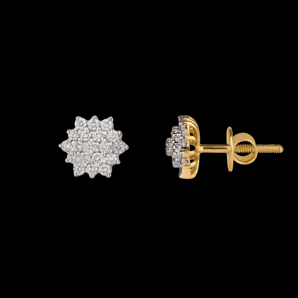 18K Yellow Gold Diamond Earrings - 0.54ct VVS-VS-GH