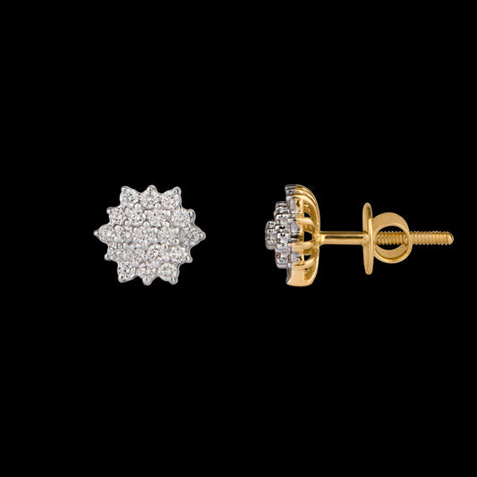 18K Yellow Gold Diamond Earrings - 0.54ct VVS-VS-GH