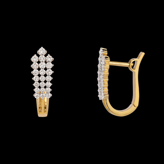 18K Yellow Gold Diamond Earrings - 0.64ct VVS-VS-GH