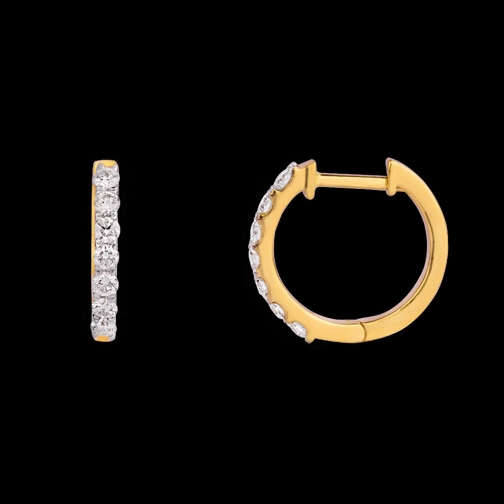 18K Yellow Gold Diamond Earrings - 0.487ct VVS-VS-GH