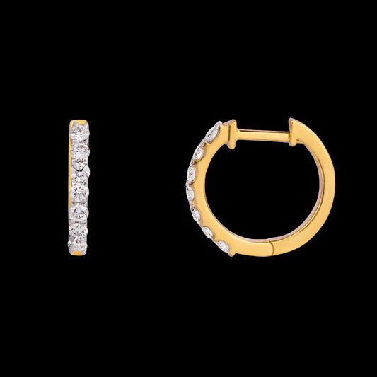 18K Yellow Gold Diamond Earrings - 0.487ct VVS-VS-GH