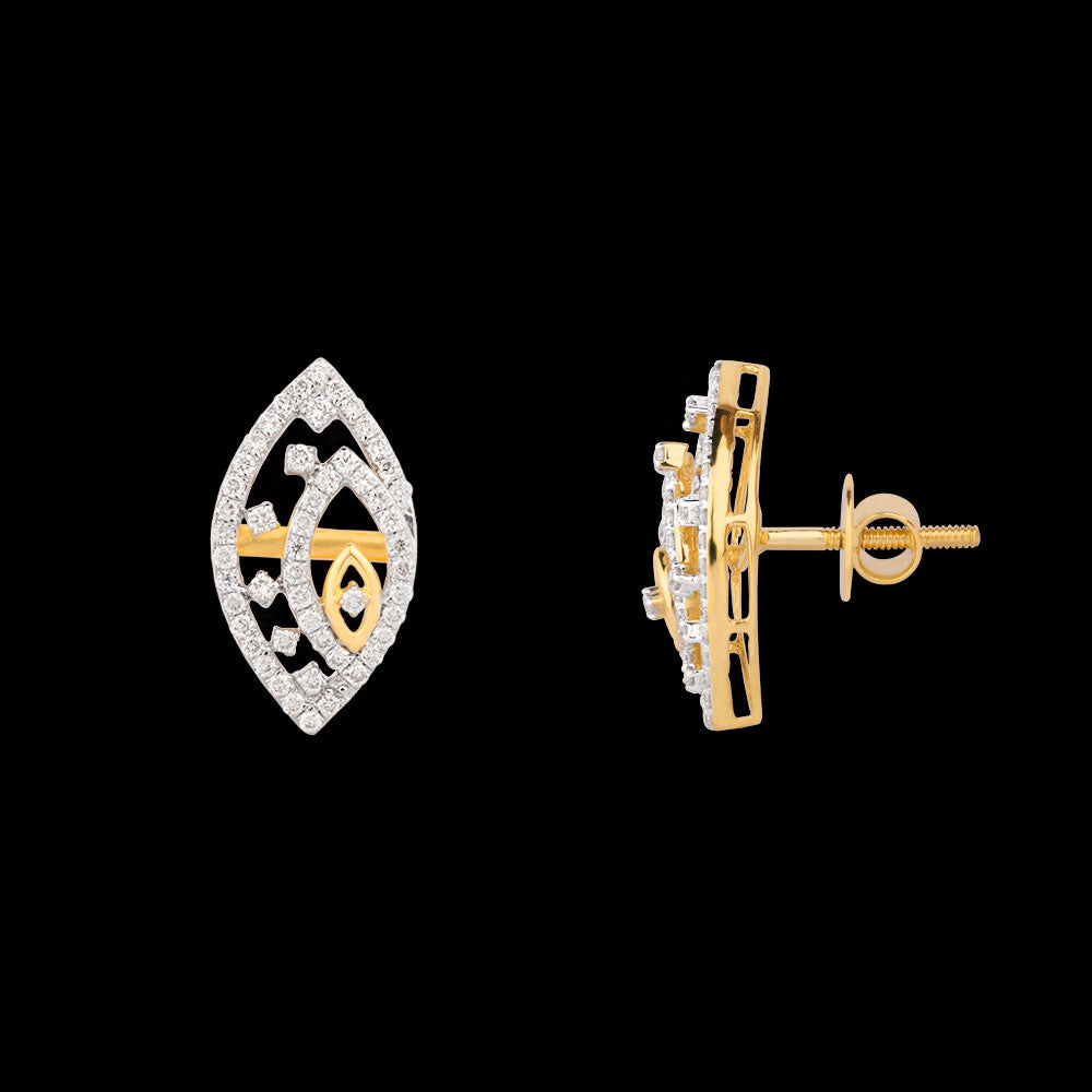 18K Yellow Gold Diamond Earrings - 0.503ct VS-SI-FG