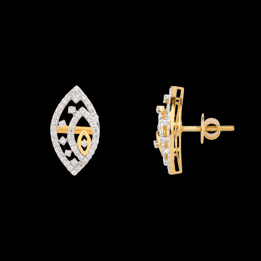 18K Yellow Gold Diamond Earrings - 0.503ct VS-SI-FG