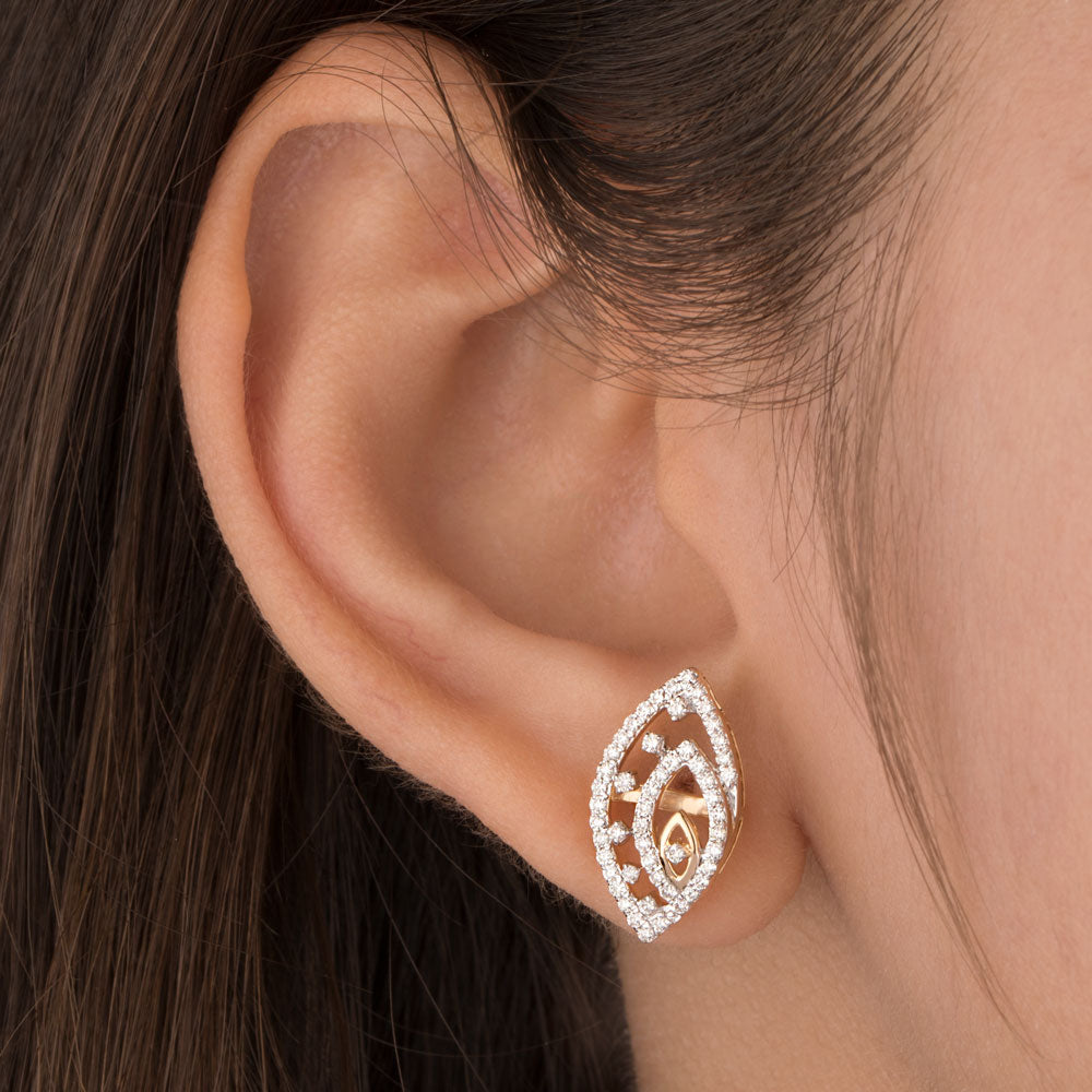 18K Yellow Gold Diamond Earrings - 0.503ct VS-SI-FG