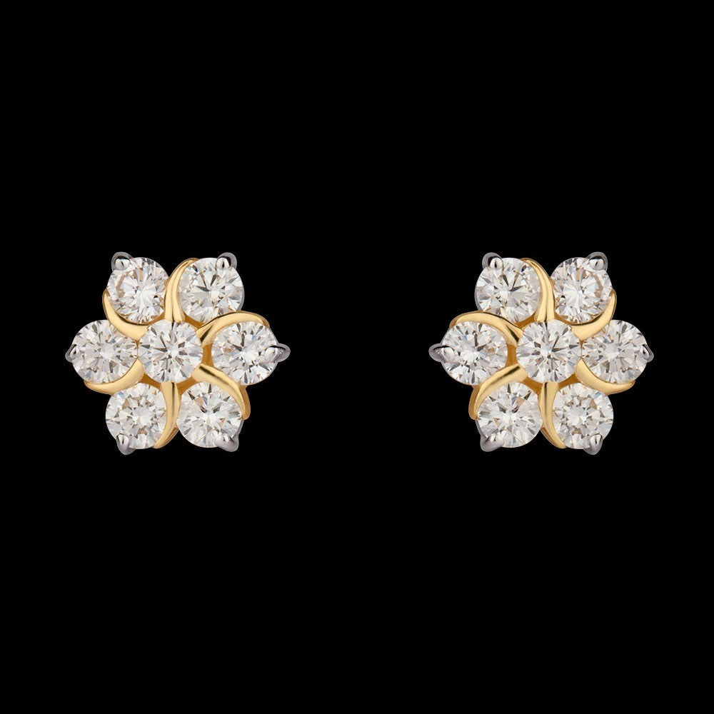 14K Yellow Gold Diamond Earrings - 1.11ct VVS-VS-HI