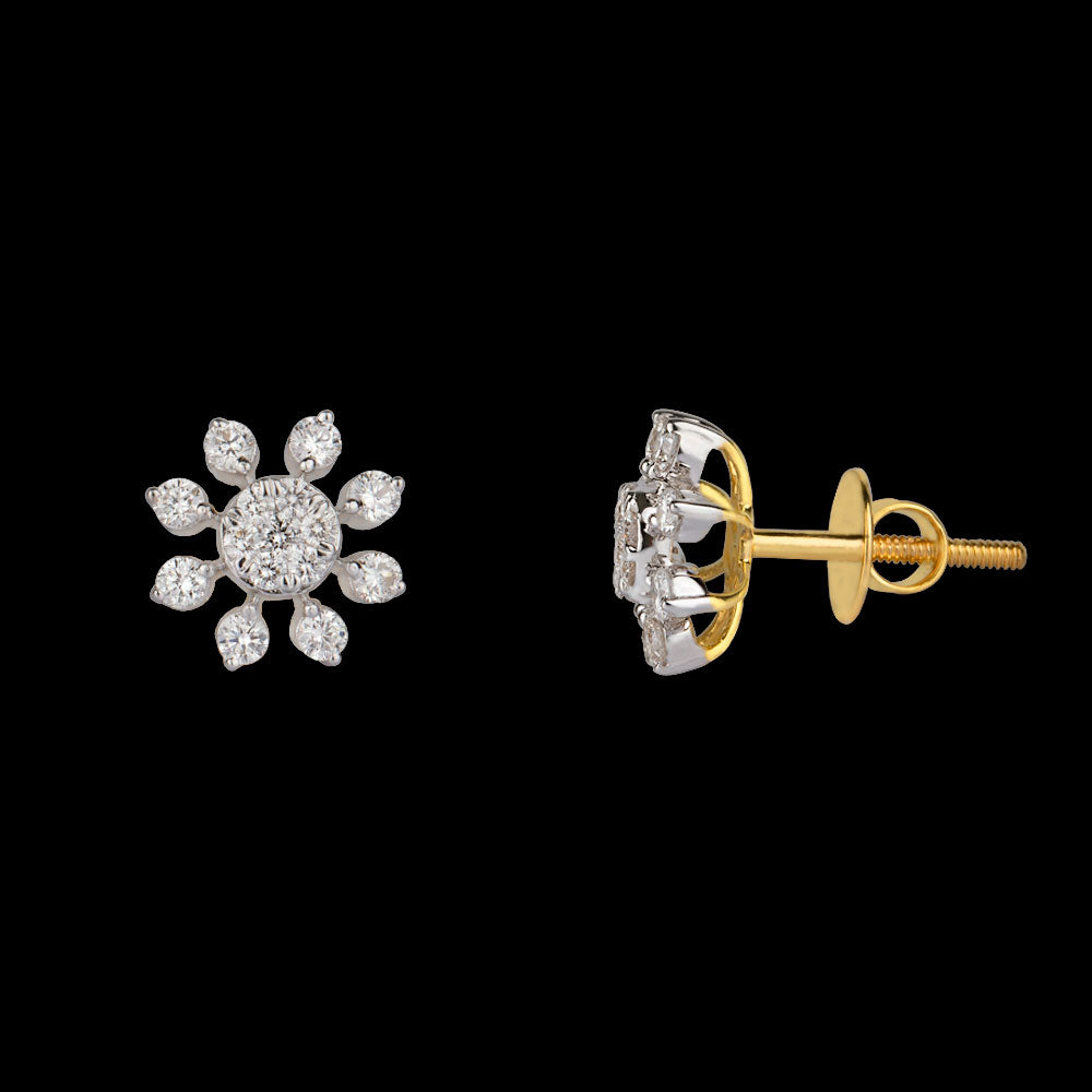 14K Yellow Gold Diamond Earrings - 0.62ct VVS-VS-GH