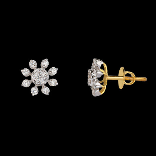 14K Yellow Gold Diamond Earrings - 0.62ct VVS-VS-GH
