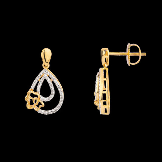 14K Yellow Gold Diamond Earrings - 0.408ct VS-SI-HI