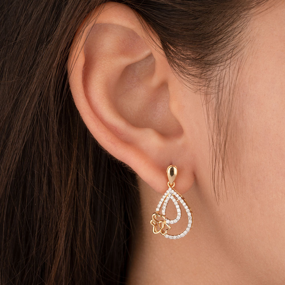 14K Yellow Gold Diamond Earrings - 0.408ct VS-SI-HI
