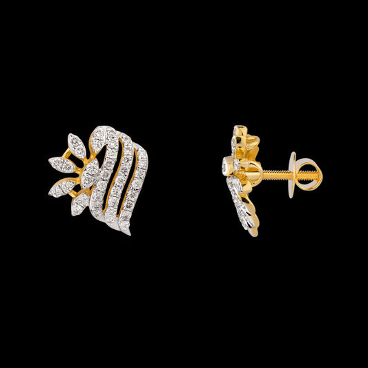 14K Yellow Gold Diamond Earrings - 0.396ct VS-SI-HI