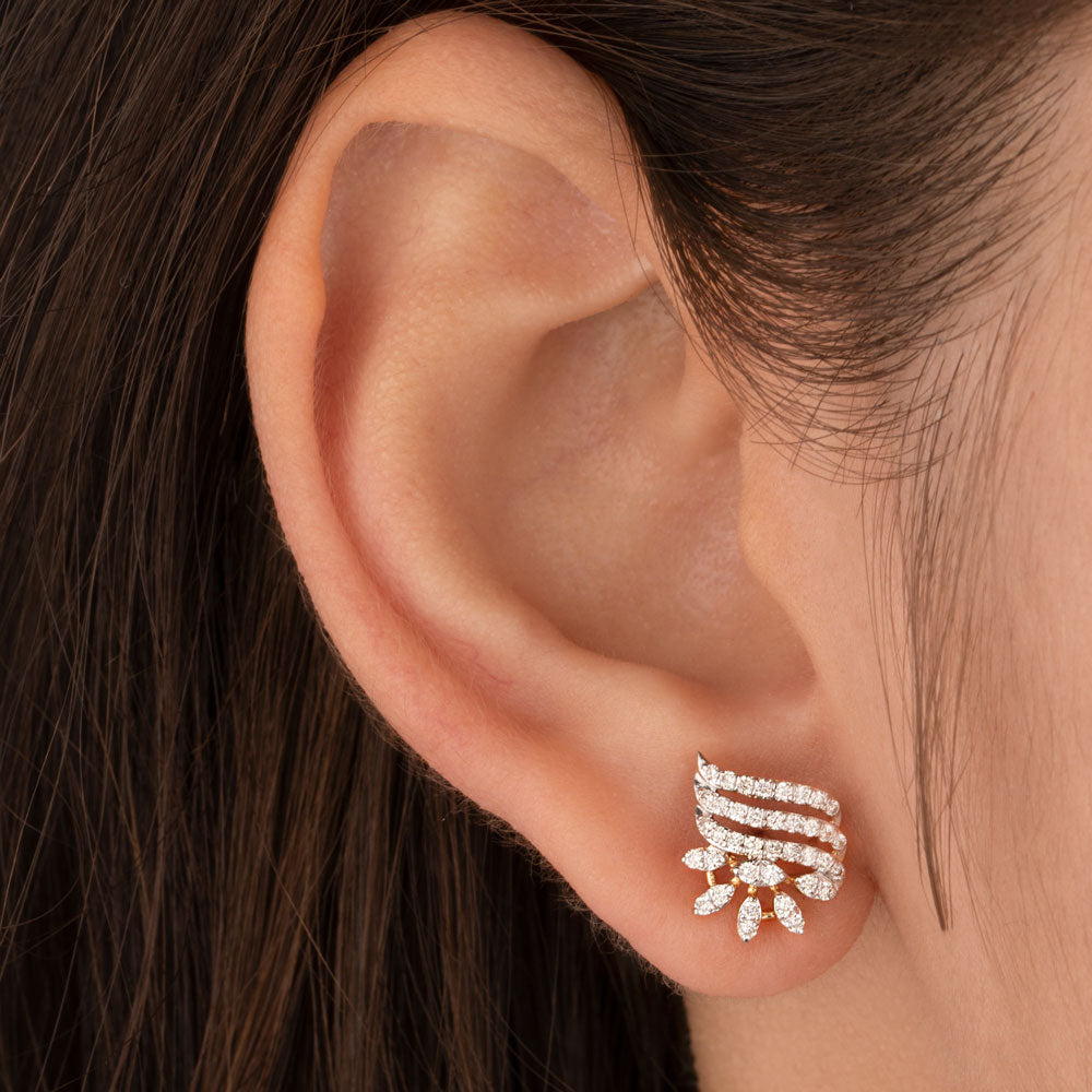 14K Yellow Gold Diamond Earrings - 0.396ct VS-SI-HI