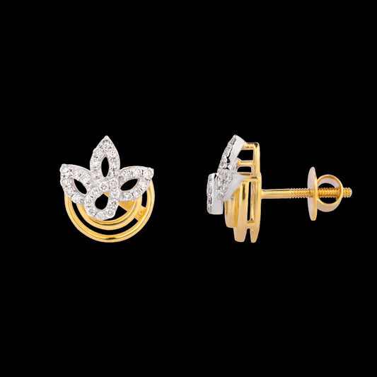 14K Yellow Gold Diamond Earrings - 0.292ct VS-SI-HI