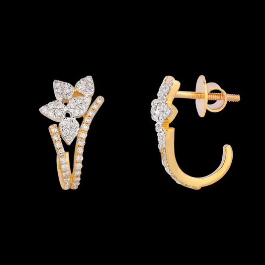 14K Yellow Gold Diamond Earrings - 0.493ct VS-SI-HI