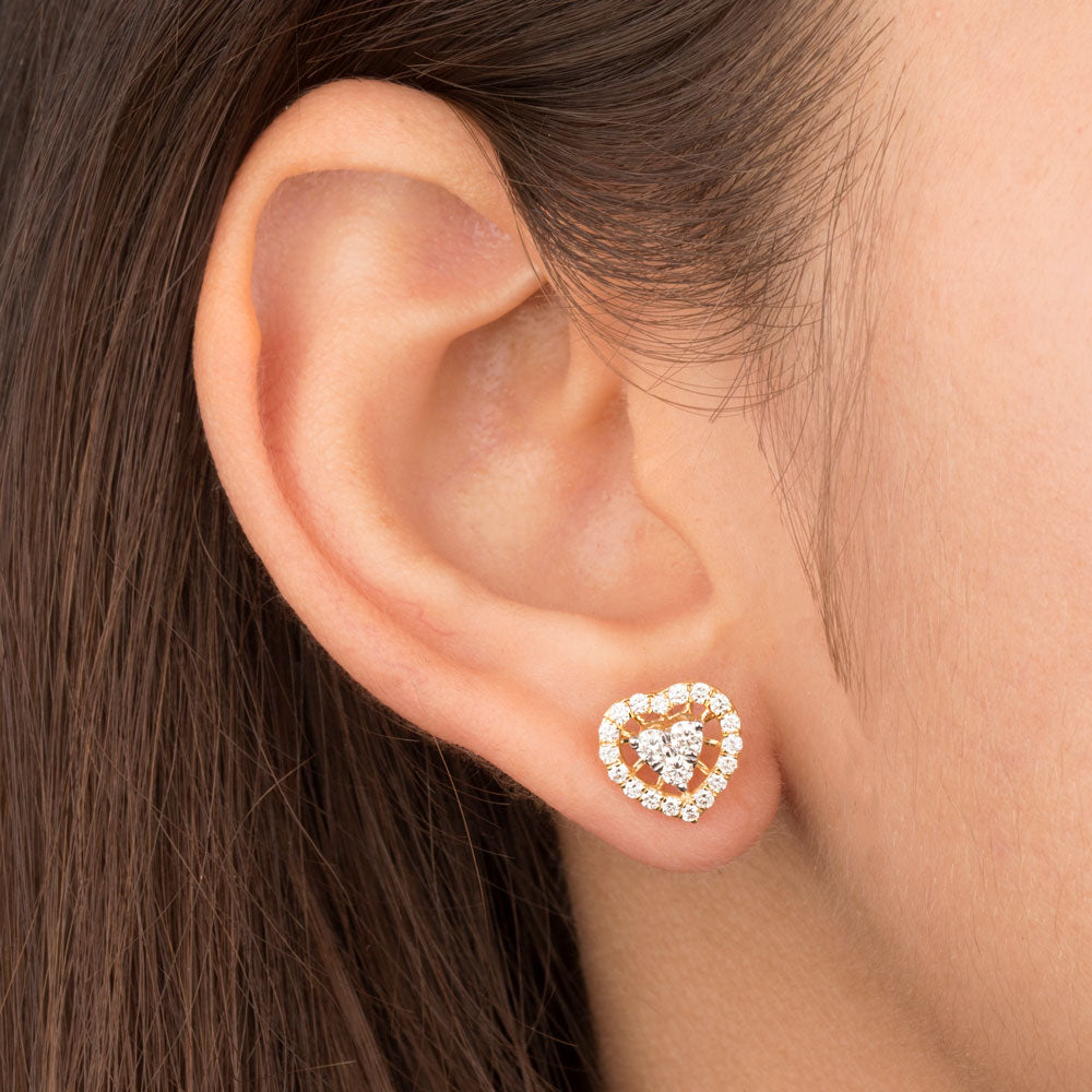 14K Yellow Gold Diamond Earrings - 0.67ct VVS-VS-GH