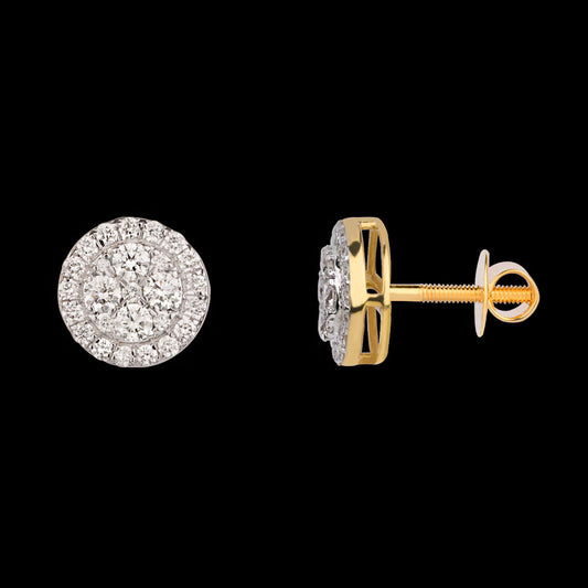 18K Yellow Gold Diamond Earrings - 0.82ct VVS-VS-GH