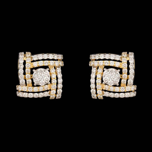 18K Yellow Gold Diamond Earrings - 1.35ct VVS-VS-HI