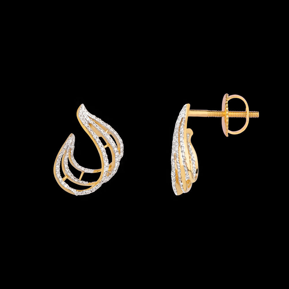 18K Yellow Gold Diamond Earrings - 0.77ct VS-SI-HI