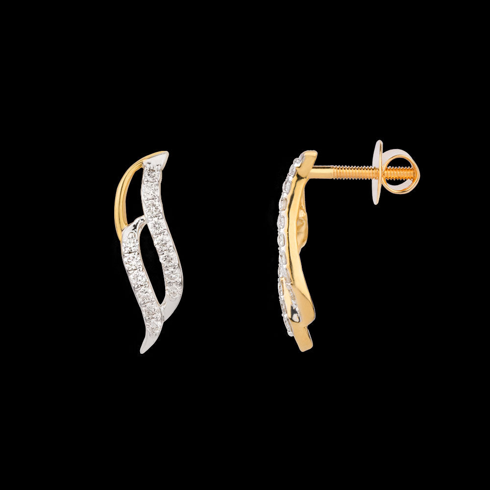 14K Yellow Gold Diamond Earrings - 0.217ct VS-SI-HI