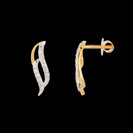 14K Yellow Gold Diamond Earrings - 0.217ct VS-SI-HI