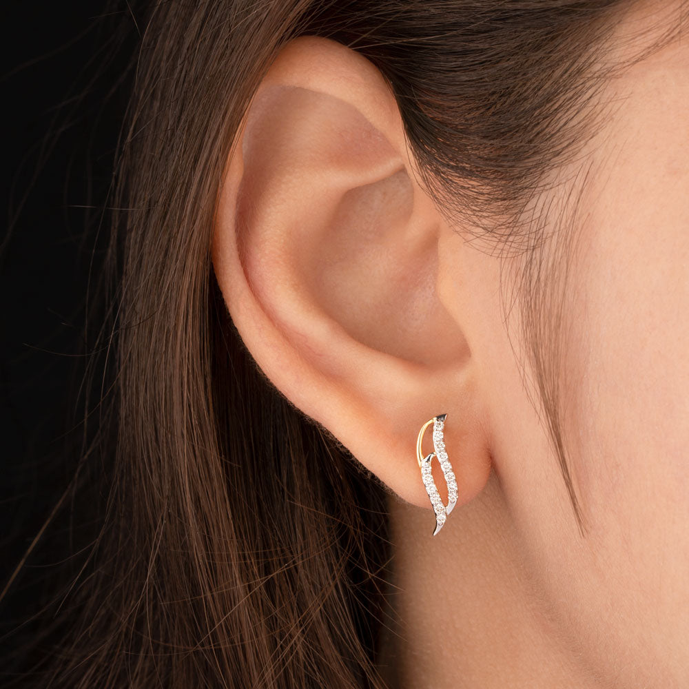 14K Yellow Gold Diamond Earrings - 0.217ct VS-SI-HI