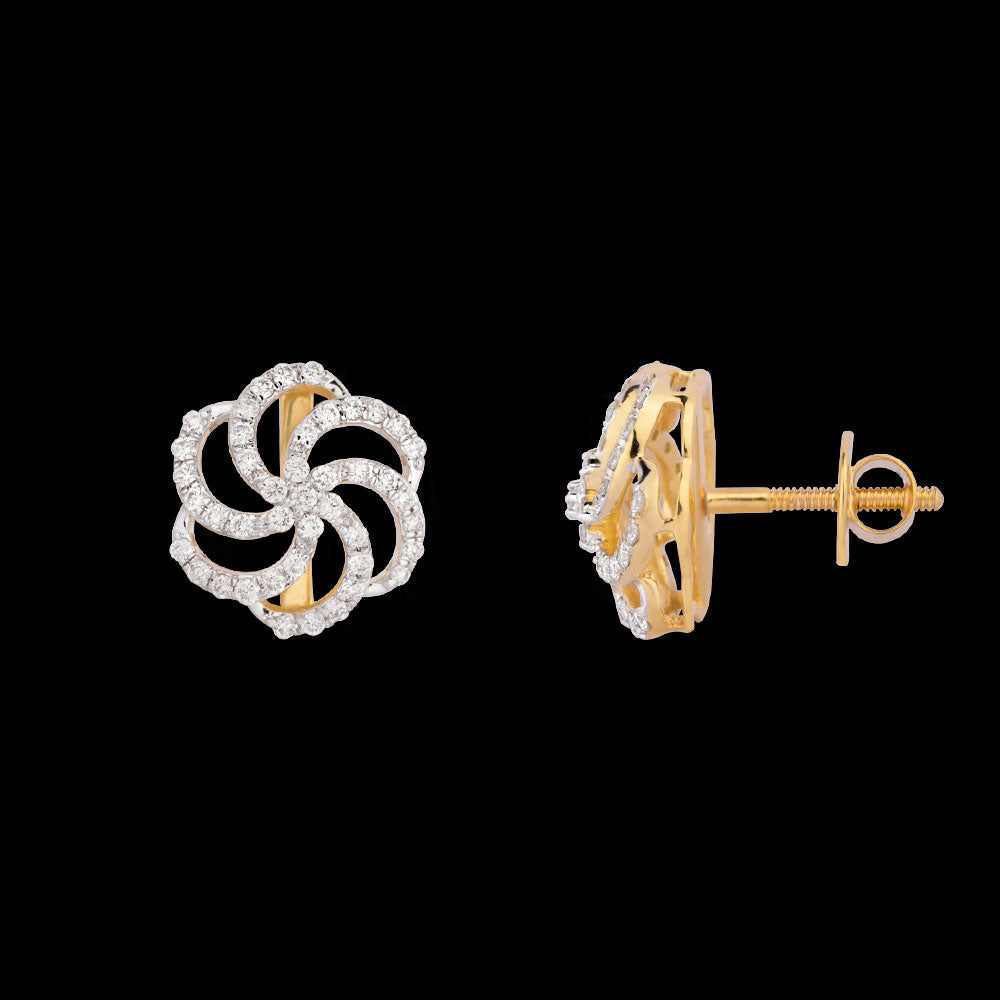 14K Yellow Gold Diamond Earrings - 0.527ct VS-SI-FG