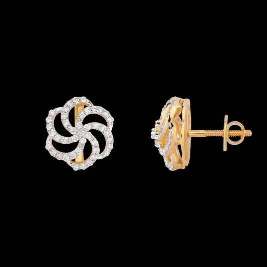 14K Yellow Gold Diamond Earrings - 0.527ct VS-SI-FG