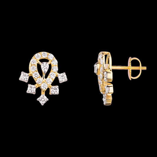 14K Yellow Gold Diamond Earrings - 0.46ct VVS-VS-GH