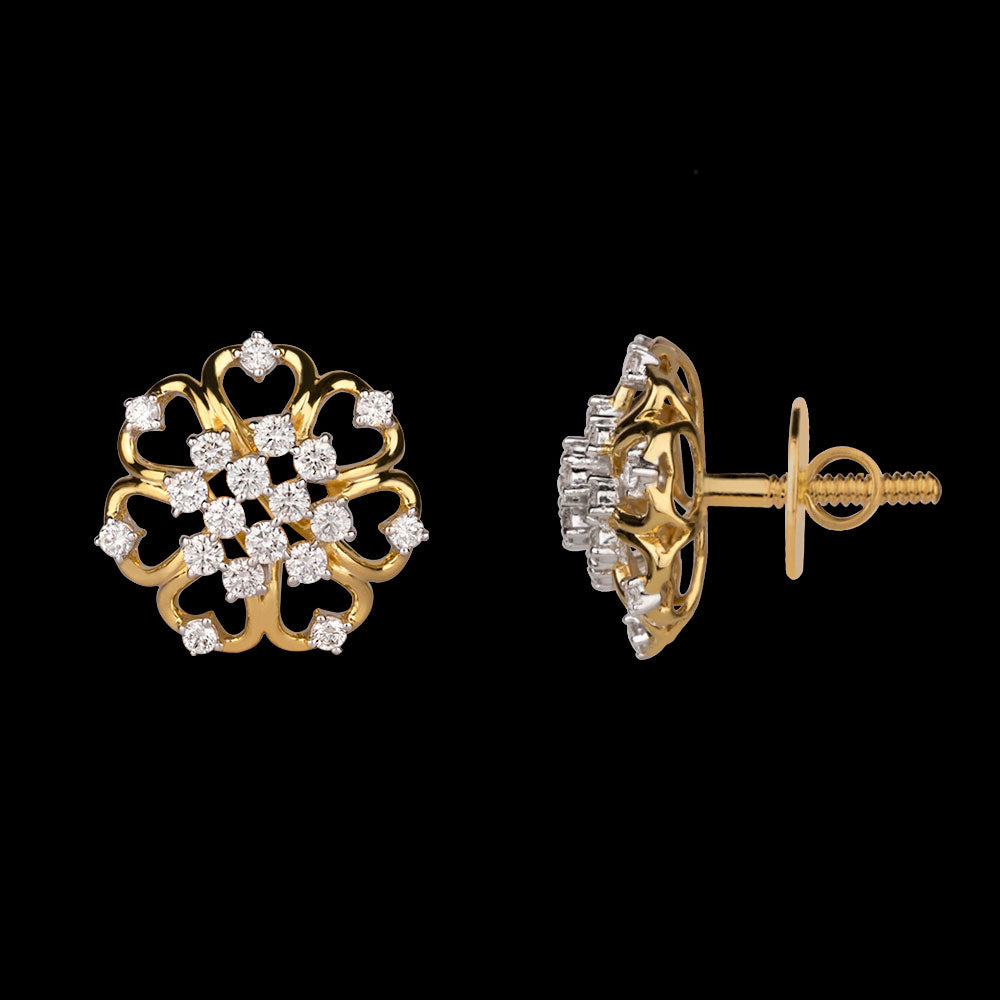 14K Yellow Gold Diamond Earrings - 1.19ct VVS-VS-GH