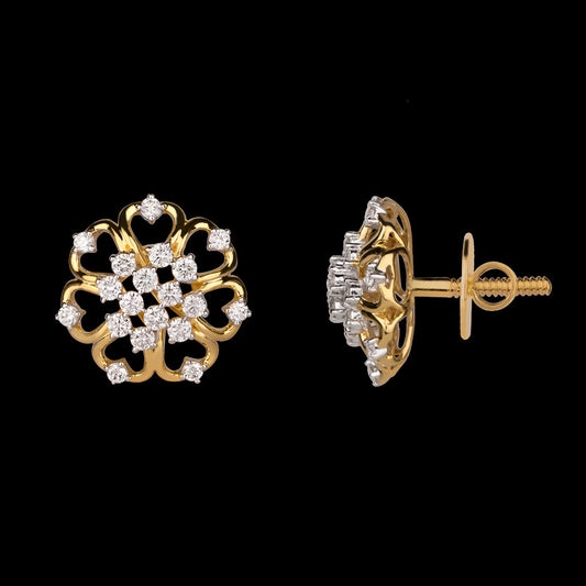 14K Yellow Gold Diamond Earrings - 1.19ct VVS-VS-GH
