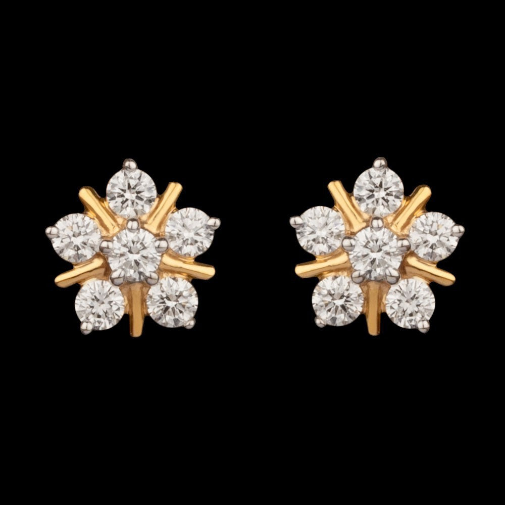 18K Yellow Gold Diamond Earrings - 0.24ct VVS-VS-HI