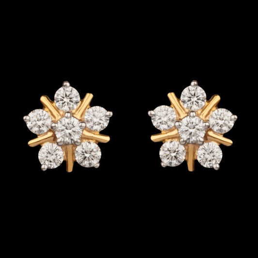 18K Yellow Gold Diamond Earrings - 0.24ct VVS-VS-HI