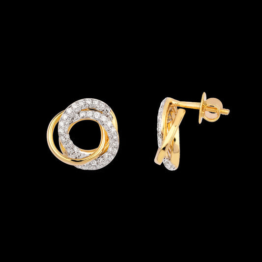 14K Yellow Gold Diamond Earrings - 0.692ct SI-FG