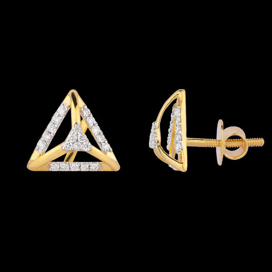 14K Yellow Gold Diamond Earrings - 0.245ct VS-SI-FG