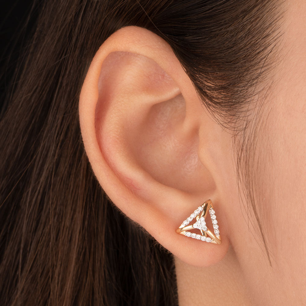 14K Yellow Gold Diamond Earrings - 0.245ct VS-SI-FG