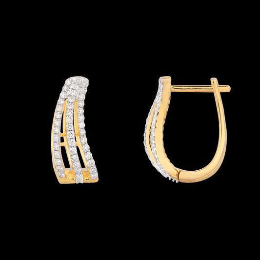 14K Yellow Gold Diamond Earrings - 0.451ct VS-SI-FG