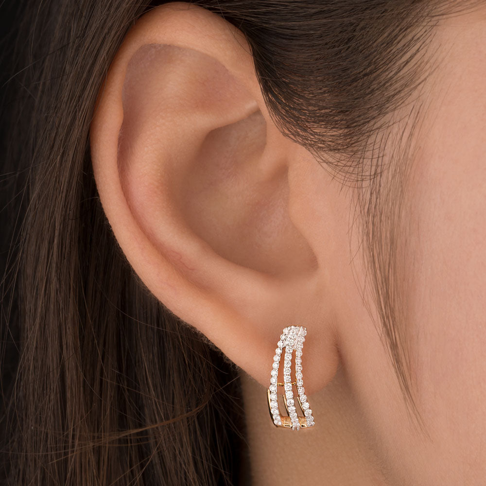 14K Yellow Gold Diamond Earrings - 0.451ct VS-SI-FG