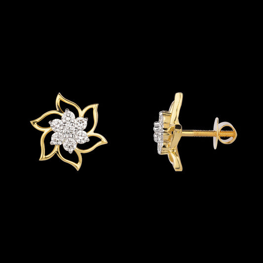 14K Yellow Gold Diamond Earrings - 0.91ct VVS-VS-GH