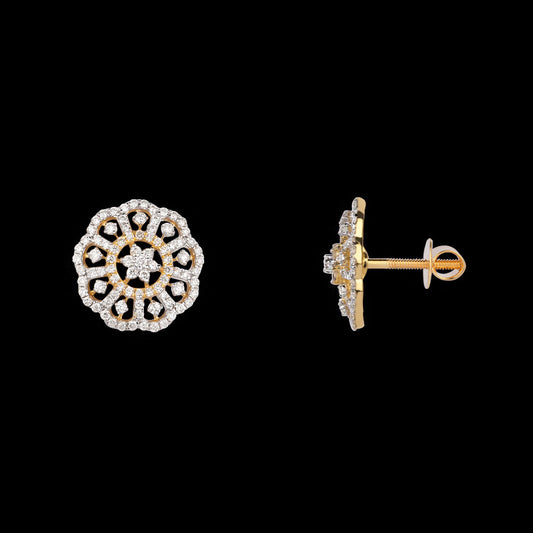 18K Yellow Gold Diamond Earrings - 1.21ct VVS-VS-GH