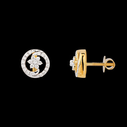 14K Yellow Gold Diamond Earrings - 0.256ct VS-SI-FG