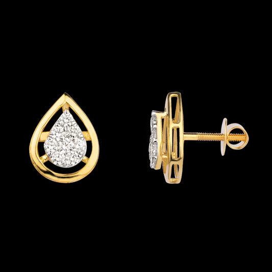 18K Yellow Gold Diamond Earrings - 0.554ct VVS-VS-JK