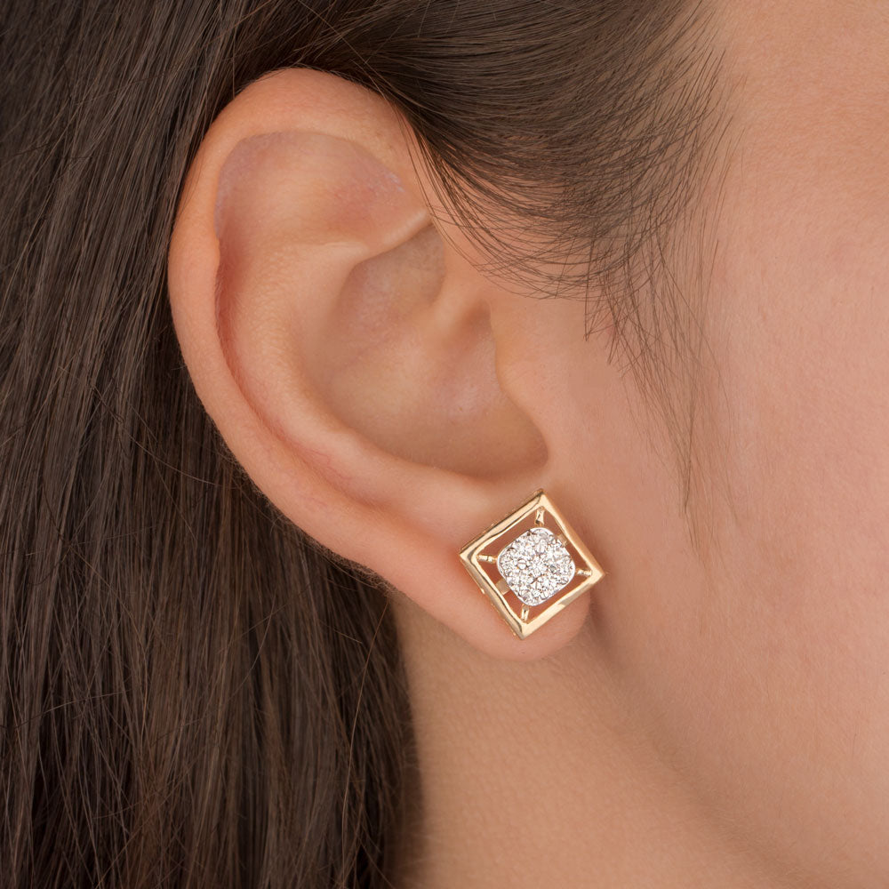 14K Yellow Gold Diamond Earrings - 0.667ct VS-GH