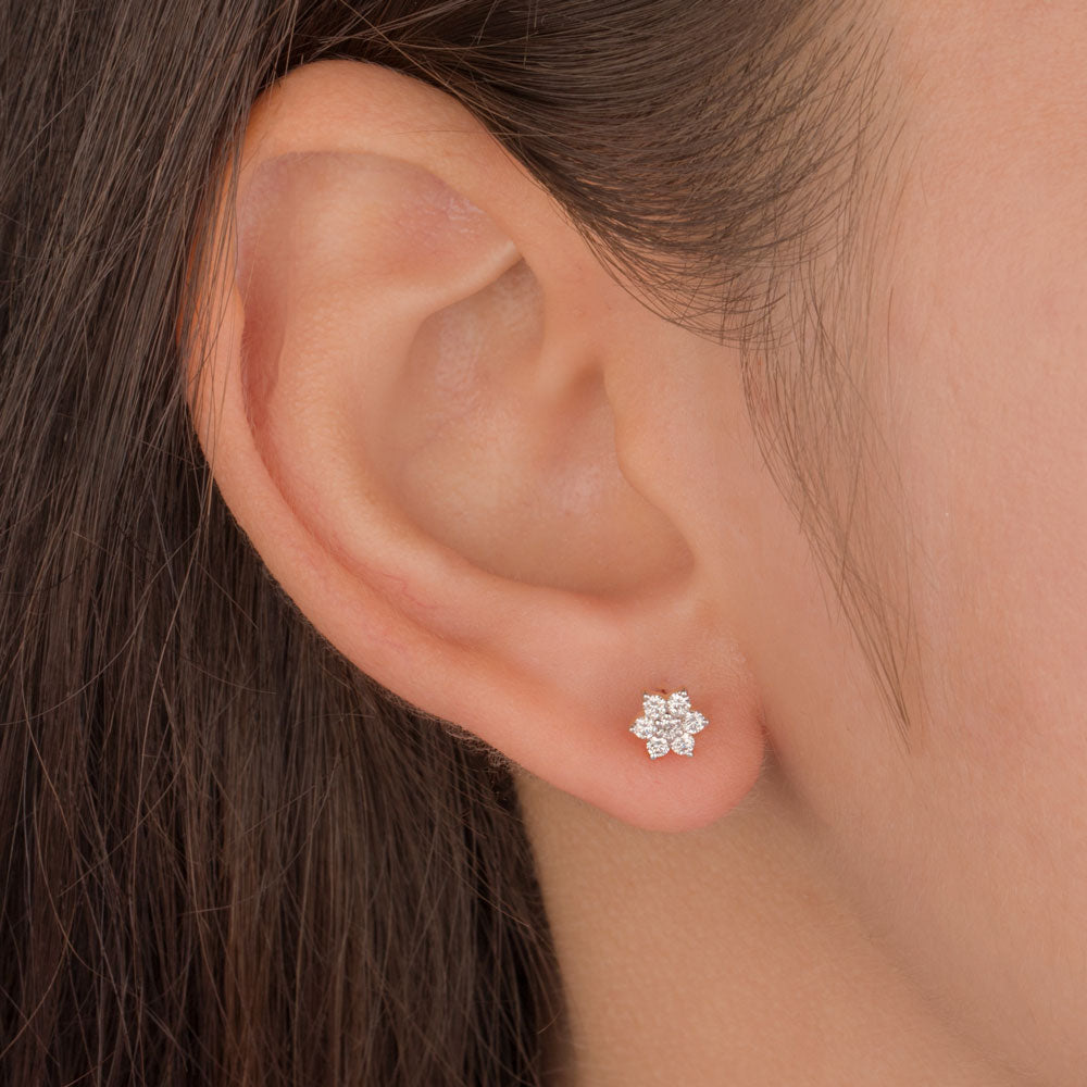 18K Yellow Gold Diamond Earrings - 0.258ct VS-GH