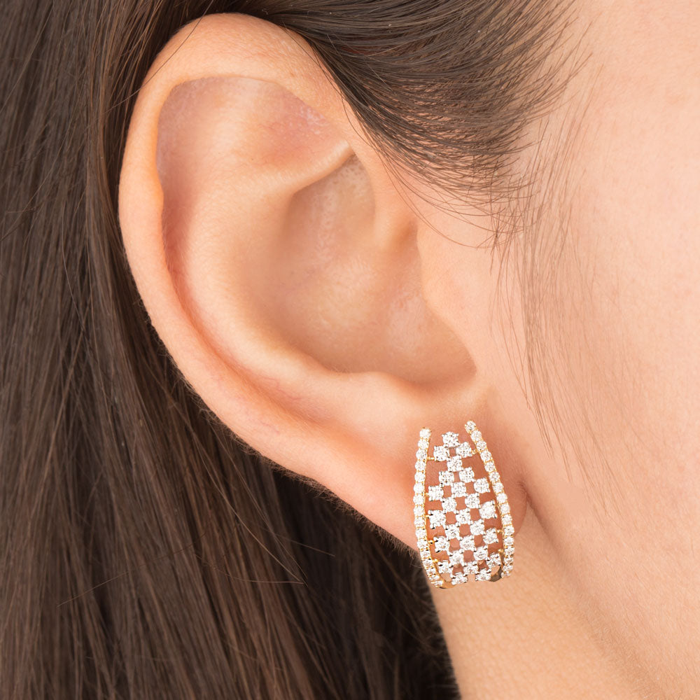 14K Yellow Gold Diamond Earrings - 1.006ct VVS-VS-GH